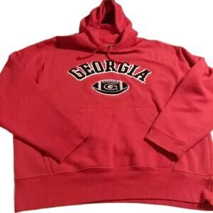 J America Georgia Bulldogs Hoodie Sz Med. Logo Cotton Blend Unisex Football